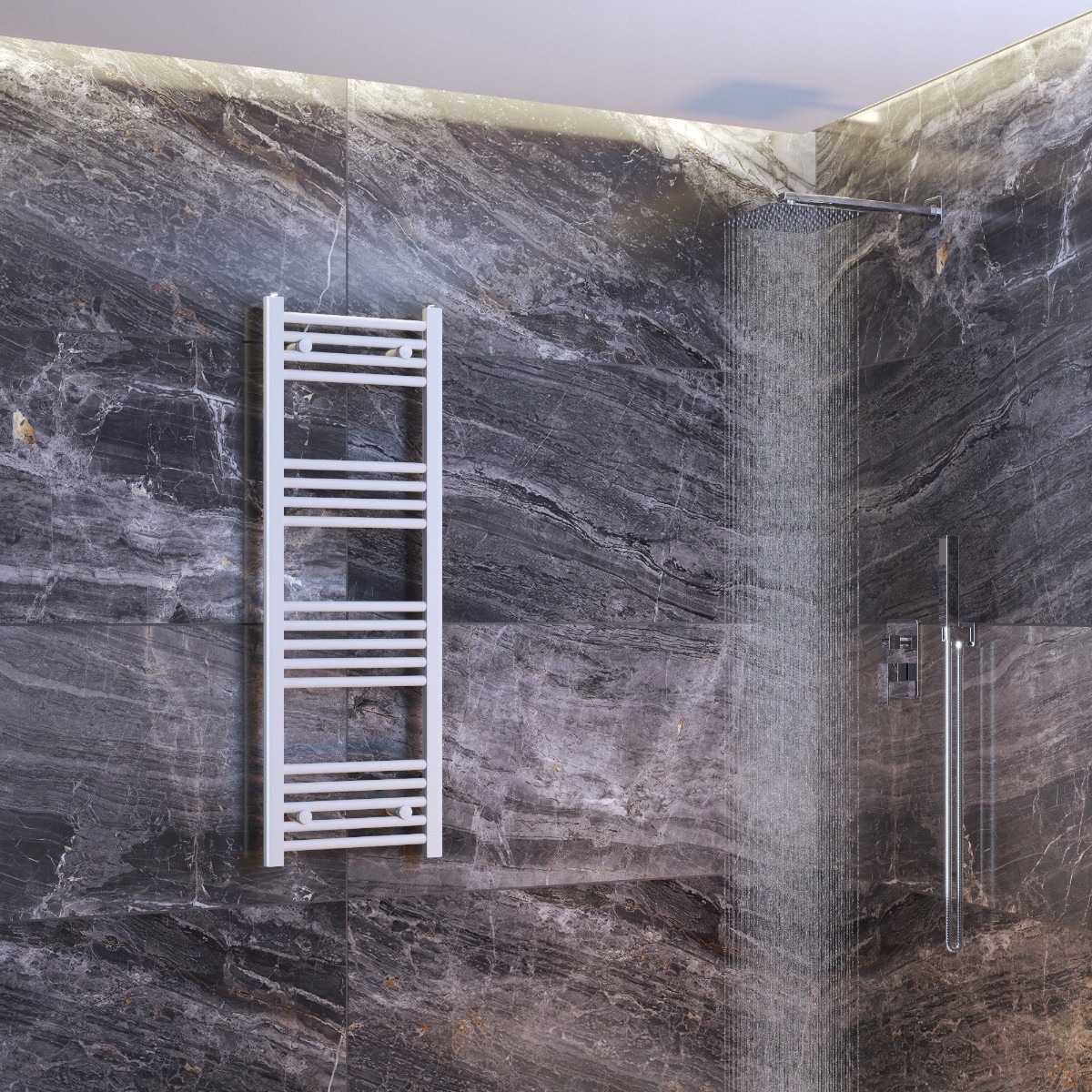 GRZEJNIK ŁAZIENKOWY BIAŁY DRABINKOWY 40x120 cm KALORYFER MONTAŻ 180° BRENO Rodzaj wodny