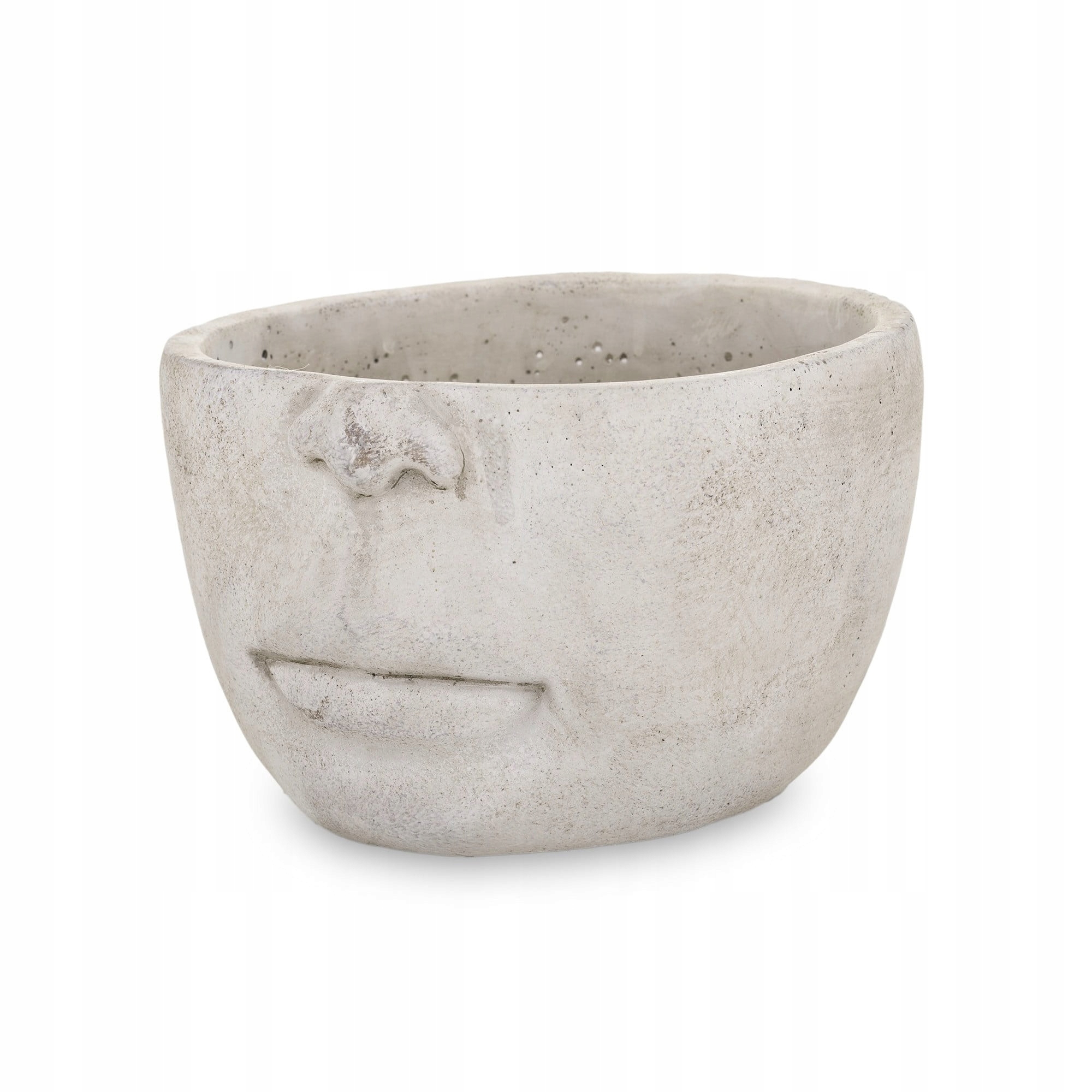 Osłonka cementowa twarz szara 18x12cm doniczka