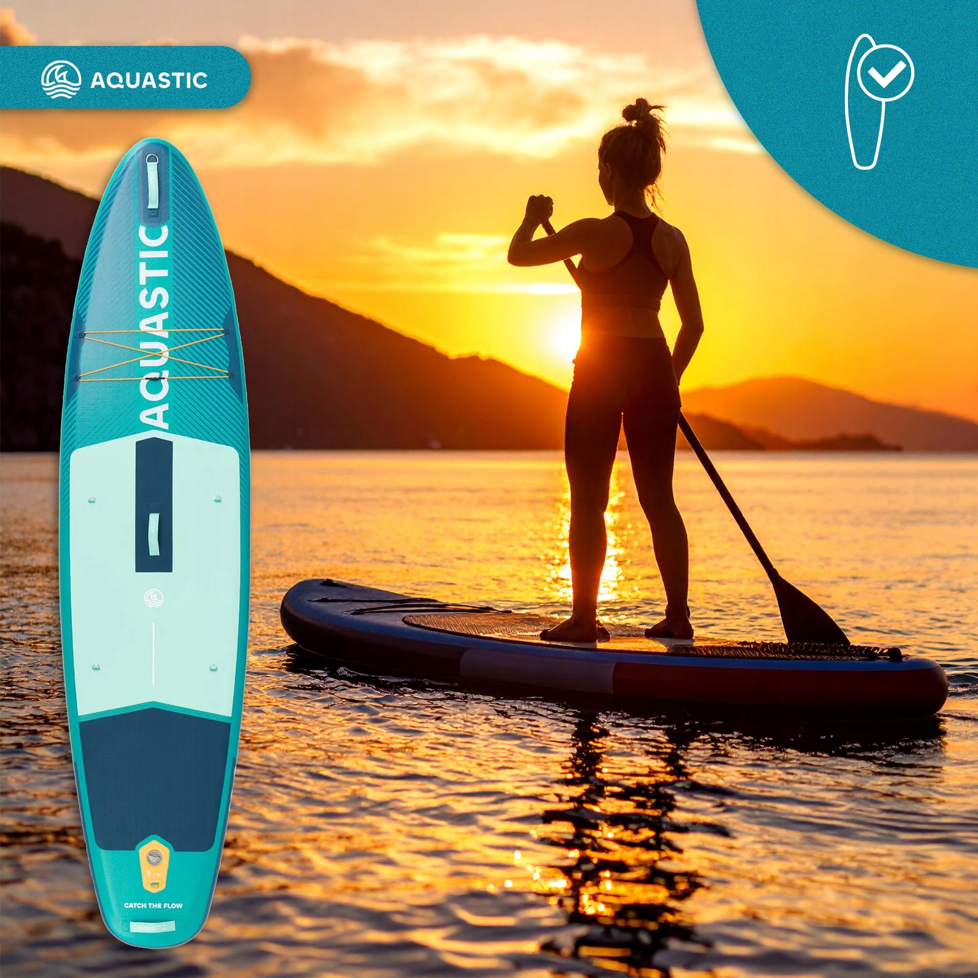 Deska do pływania SUP AQUASTIC Perth 325cm zestaw POMPKA WIOSŁO PLECAK Marka Aquastic