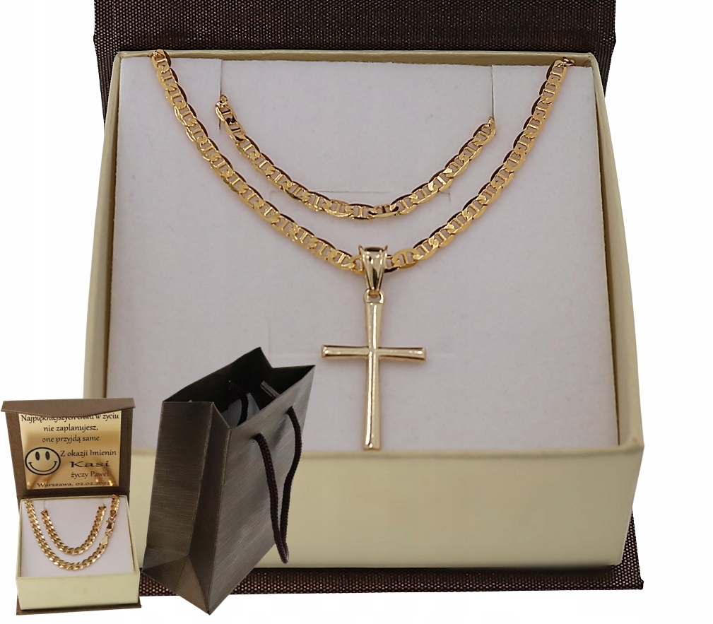 Zlatý Plný Řetízek Gucci S Křížkem Pr 585 925 Gravírování Bonus