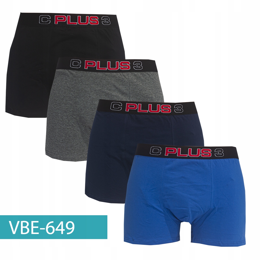 4x Bokserki C+3 PREMIUM Bawełna 3XL XXXL Wzór dominujący inny wzór