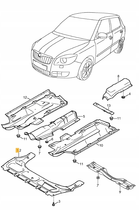 OSŁONA POD SILNIK VW POLO 9N 01-09 FOX 05- IBIZA 3 Producent części DPA