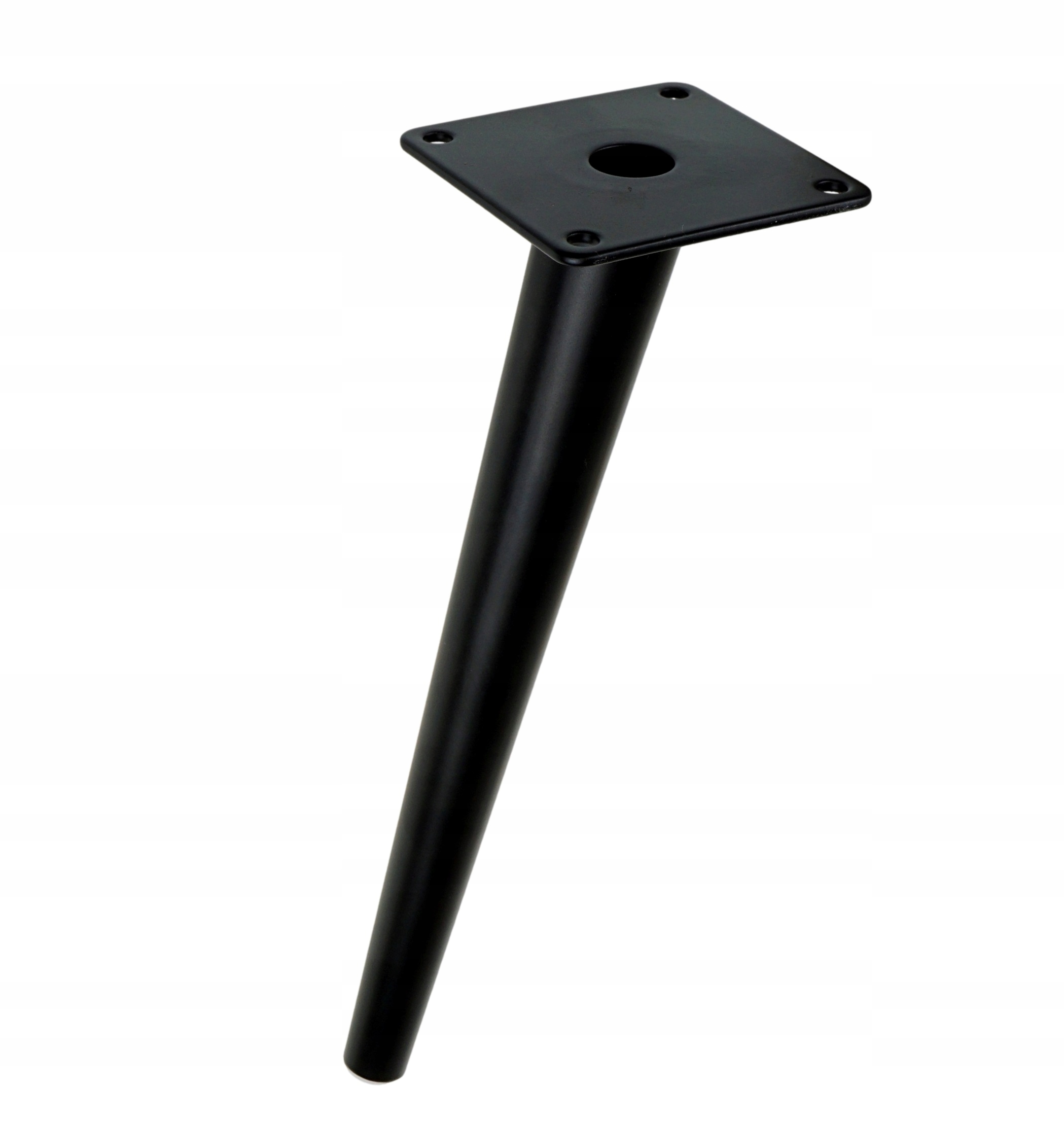 

Noga stalowa skośna 18cm, blacha montażowa, czarna