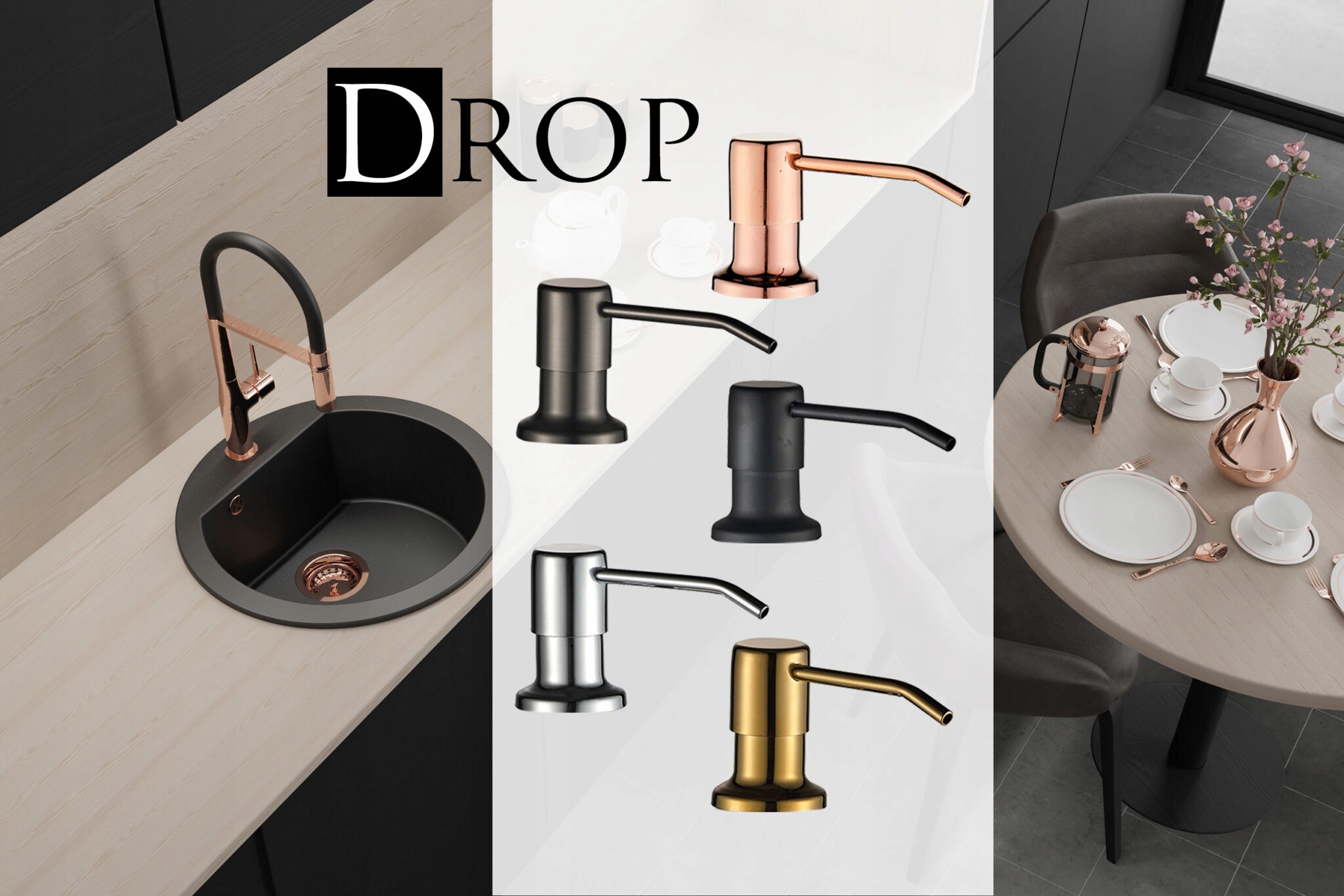 DOZOWNIK DO ZLEWU NA PŁYN STAL SZCZOTKOWANA INOX Marka Kuchinox