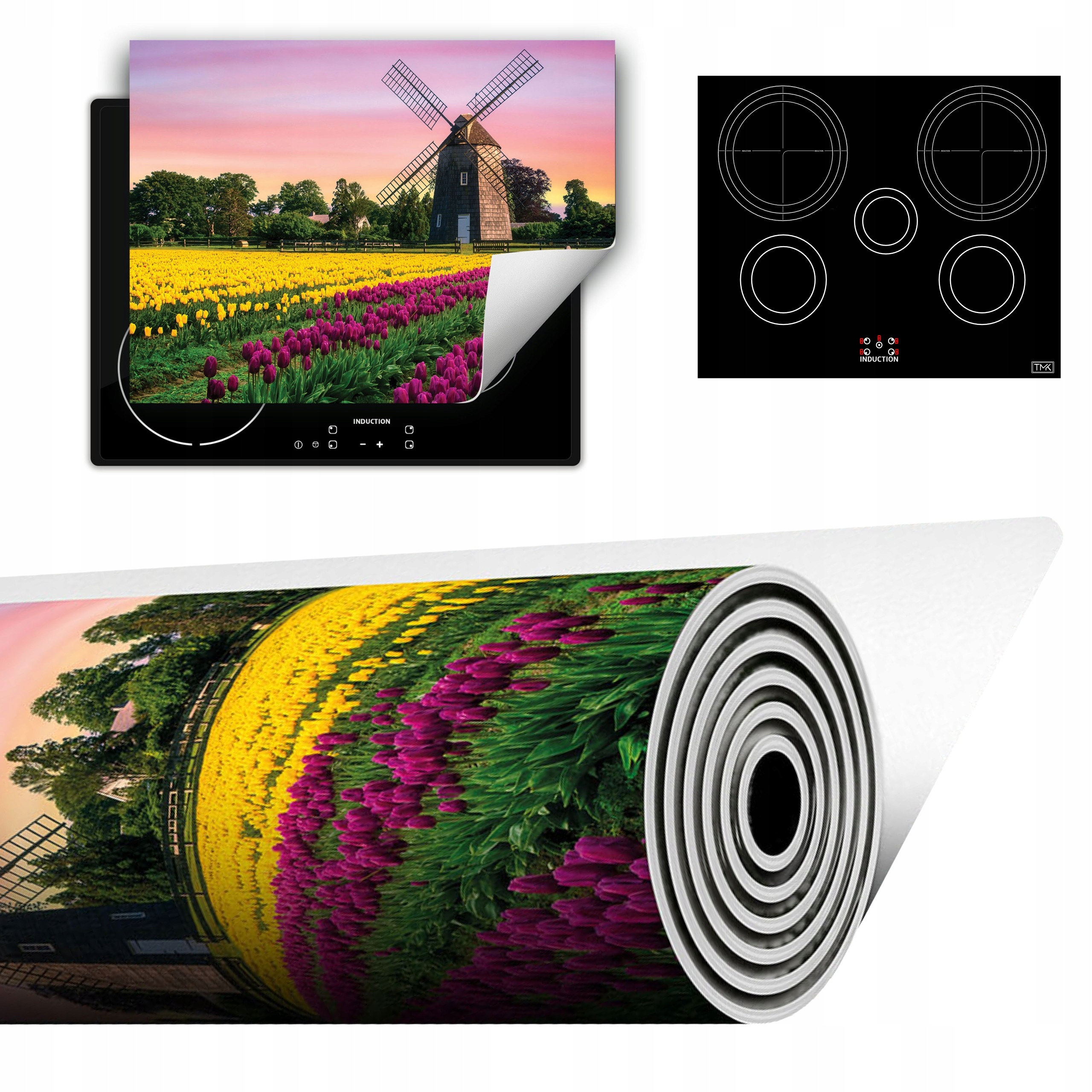 Vinylová Podložka Do Kuchyně Více Místa 70x52 tulipány – větrný mlýn
