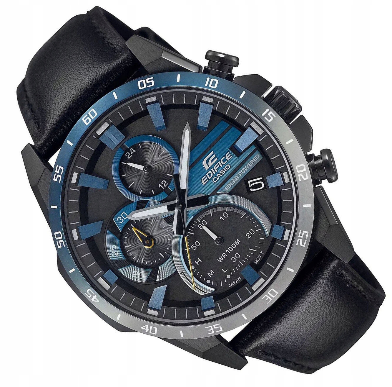 Ocelové Černé Modré Pánské Hodinky Casio Edifice Solar EQS-940NL -1AV