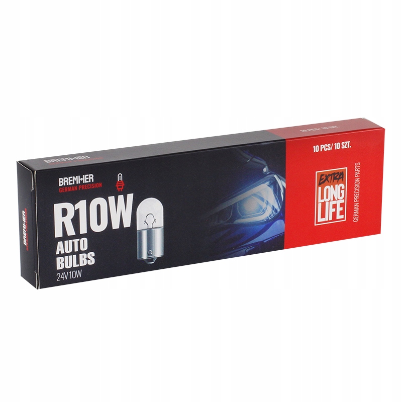 Żarówka R10W 24V 10W Ba15S Homologacja Kpl. 10Szt. Typ R10W / BA15s