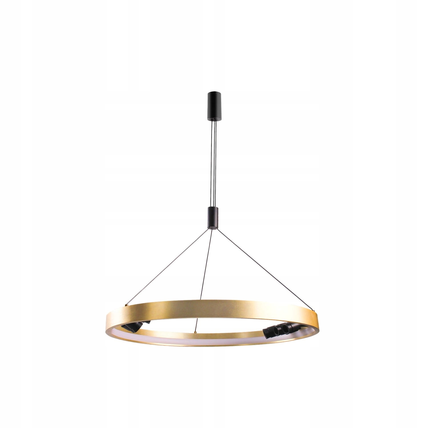 AZzardo Lampa wisząca złota z podwieszanym ringiem 80cm Led 43W do salonu