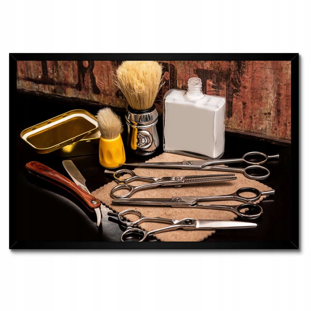 Plakáty v rámu 60x40 Barberské vybavení Nožičky