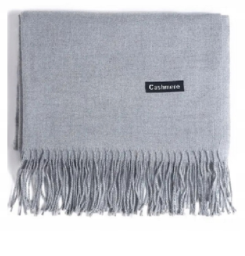 ELEGANCKI SZAL DAMSKI SZALIK SZARY CIEPŁY MIĘKKI