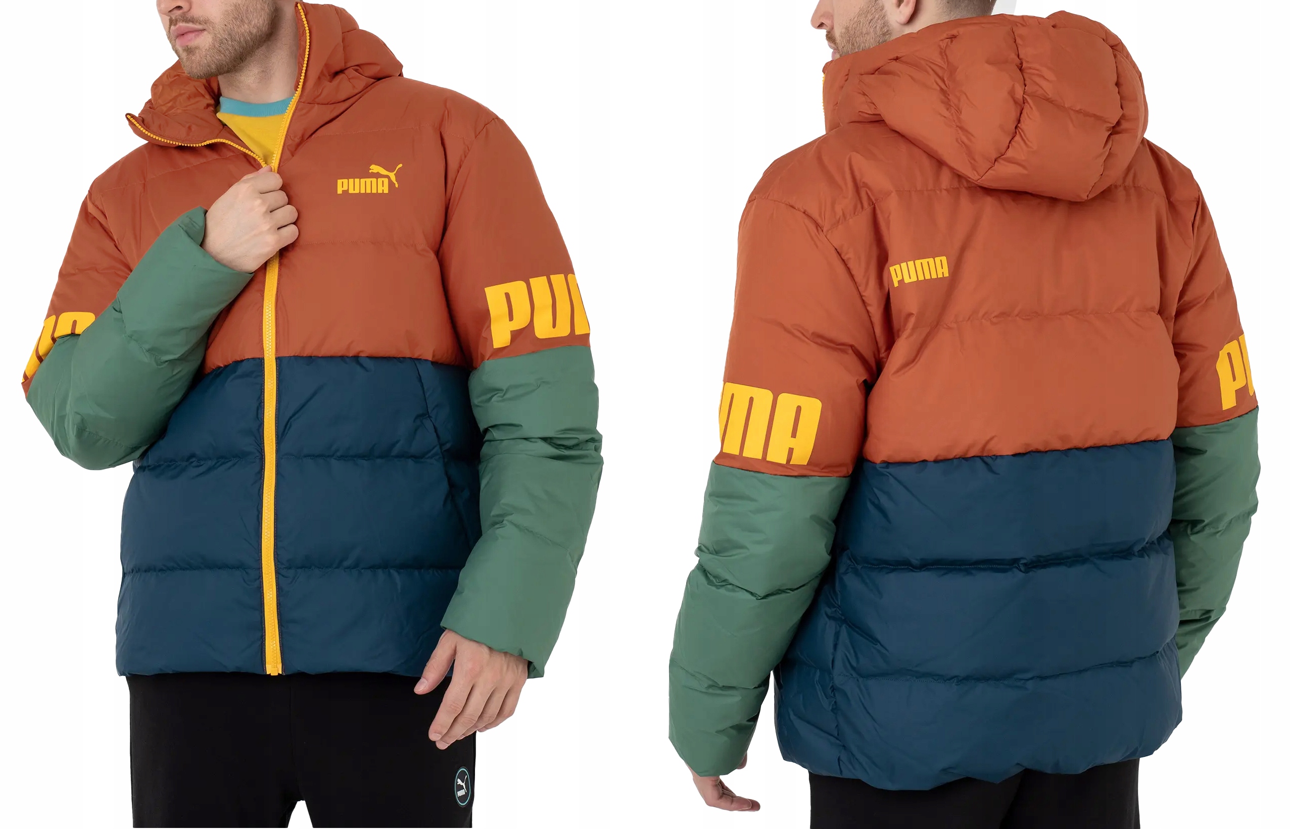 3231 Puma Pánská Zimní Péřová Bunda S Kapucí , Zahřívatelná XL