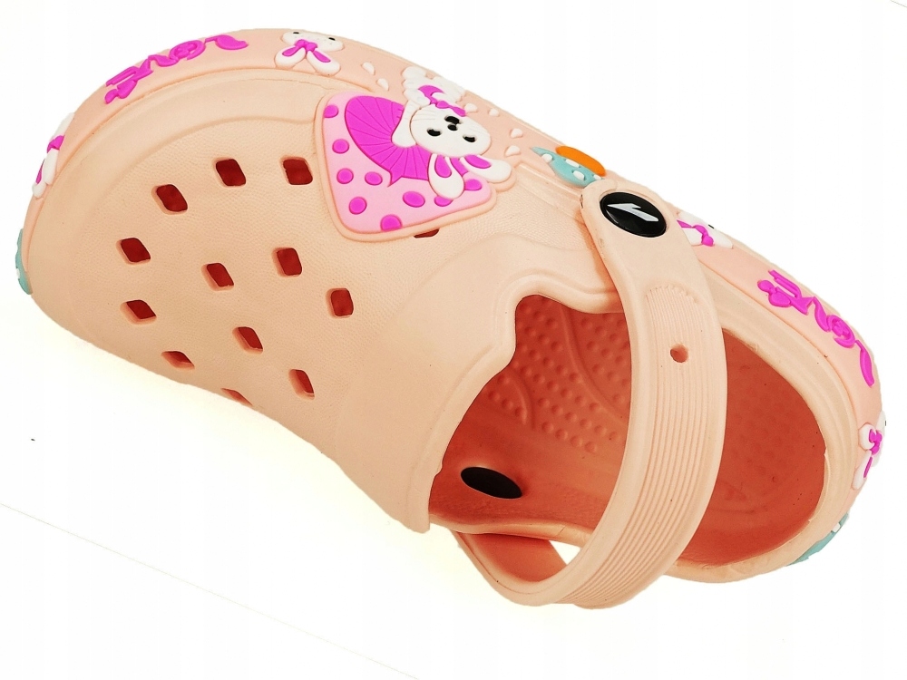 KROKSY KLAPKI OGRODOWE BASEN PIANKOWE DZIEWCZĘCE DZIĘCIECE DLA DZIEWCZYNKI Długość wkładki wew. 16 cm