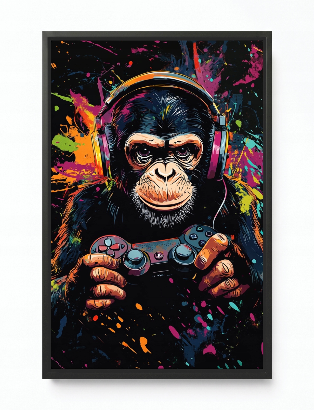 Obraz Rám American Box Gaming Hra Gamer Pad Opice Szympans Graffiti 80x120