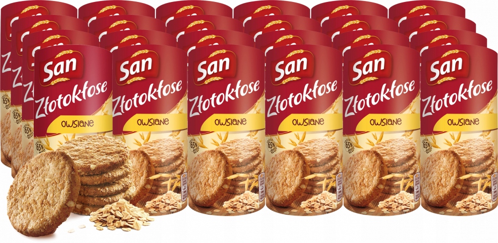 San Złotokłose owsiane ciastka kruche 188 g ciasteczka do kawy x24