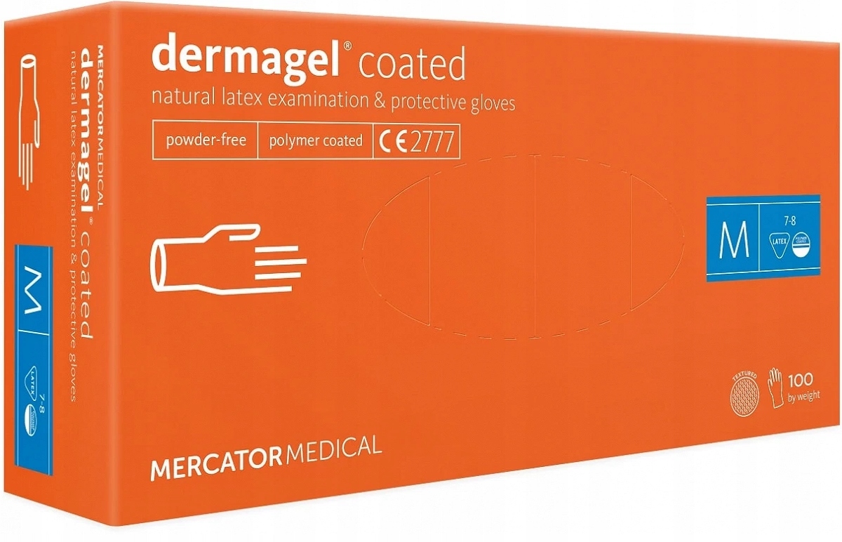 

Rękawiczki lateksowe Mercator M 100 szt bezpudrowe