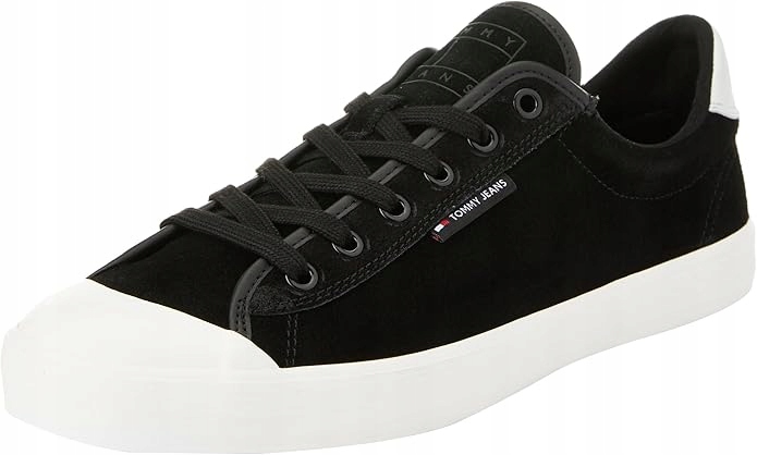 Tommy Jeans Černé Kožené Tenisky S Logem Na Boku 44 U2A