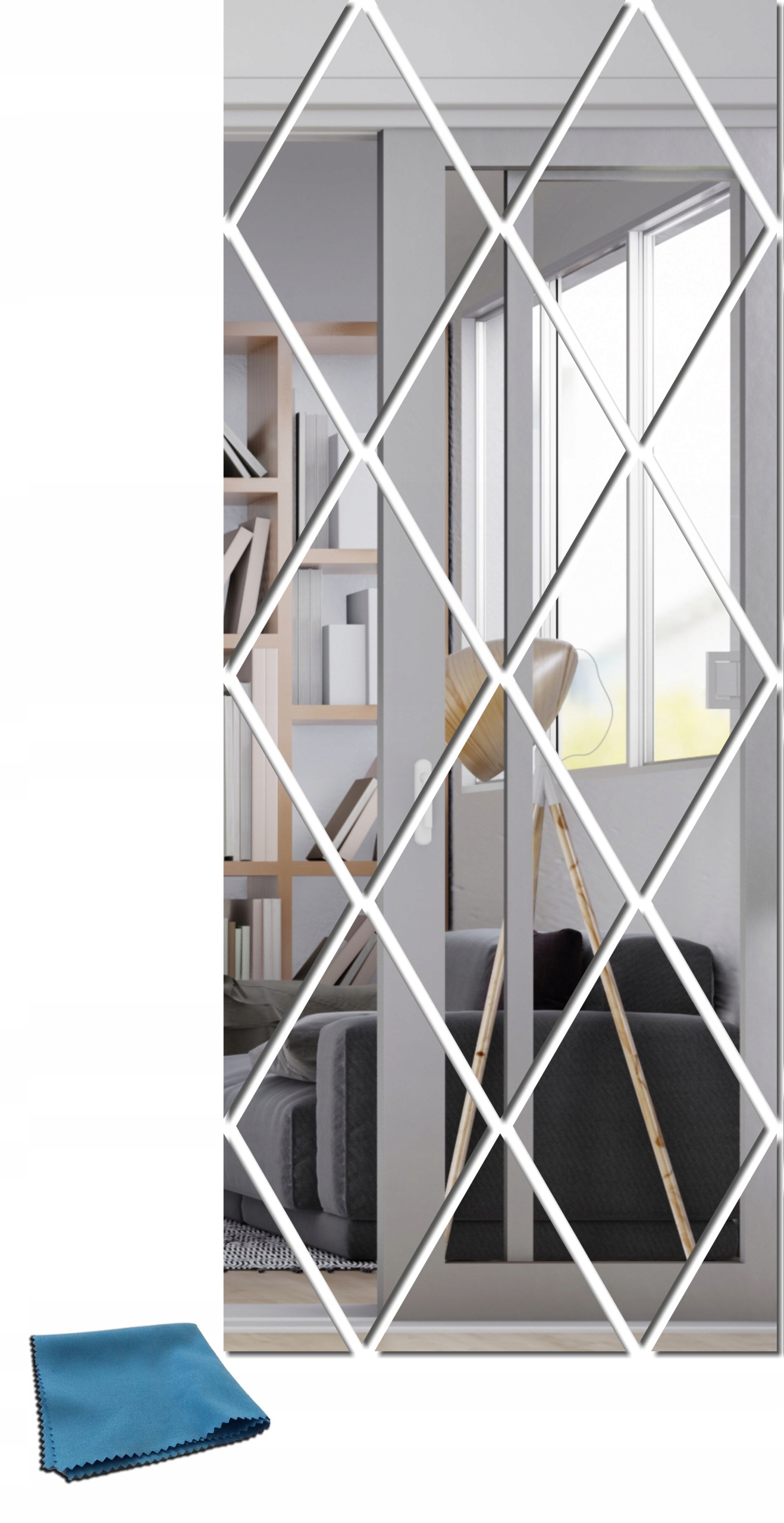 

Lustro dekoracyjne akrylowe Romby 38x95cm L8