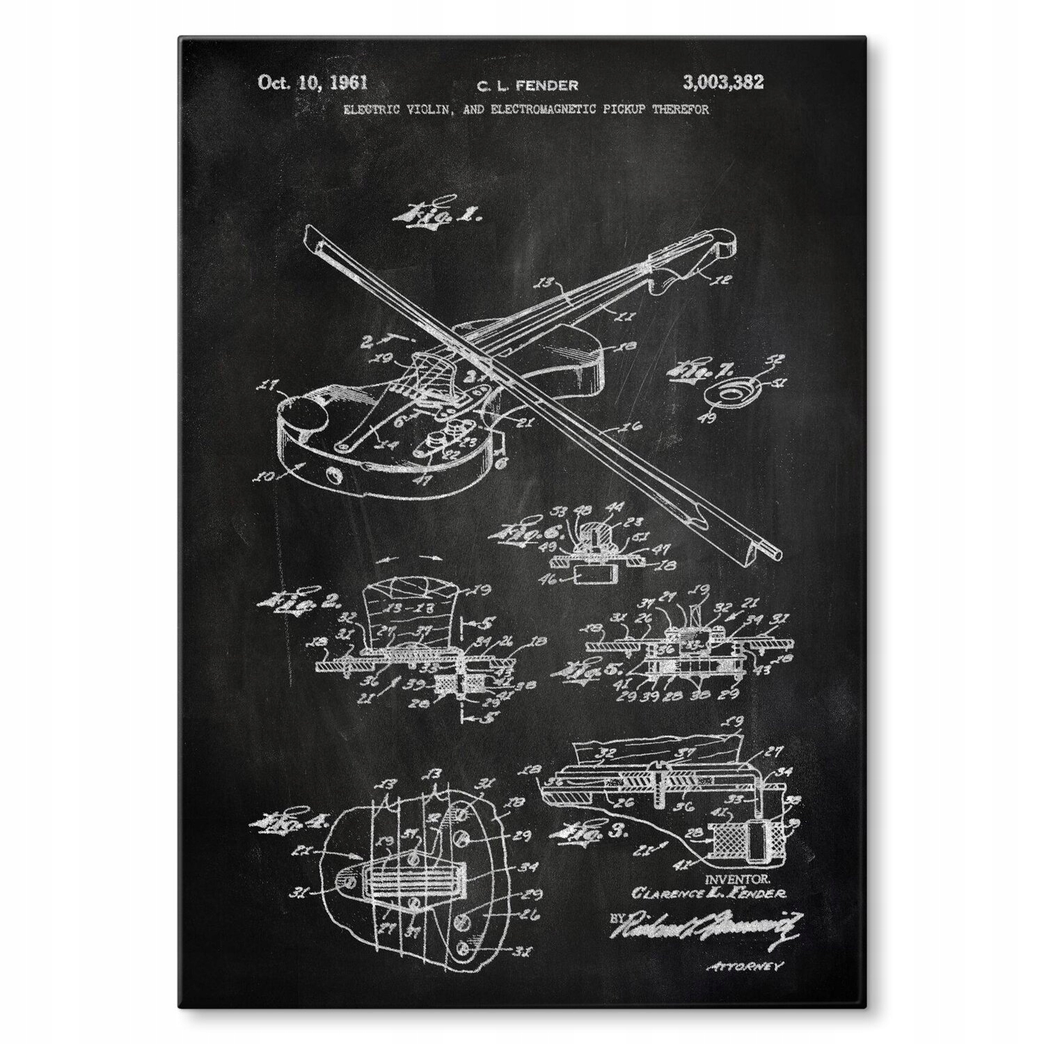 Kovový plakát Electric violin Szyld Plech 42 x 59,4 cm Dárek