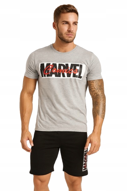 Pánské Pyžamo Marvel Pro Fanouška Komiksů Marvel Tričko A Šortky S Logem L