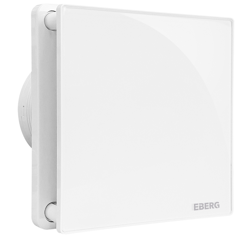 Wentylator łazienkowy Eberg Evo 100 Biały połysk front szklany cichy +klapa