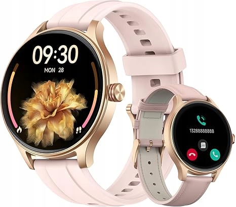 Smartwatch Damski Fitpolo Amoled 1.3" Rozmowy IP68 Puls SpO