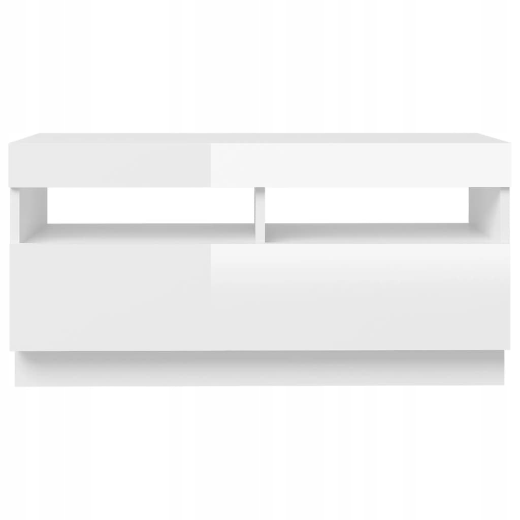 SZAFKA POD TV Z OŚWIETLENIEM LED BIAŁA POŁYSK 80X3 Typ stojąca