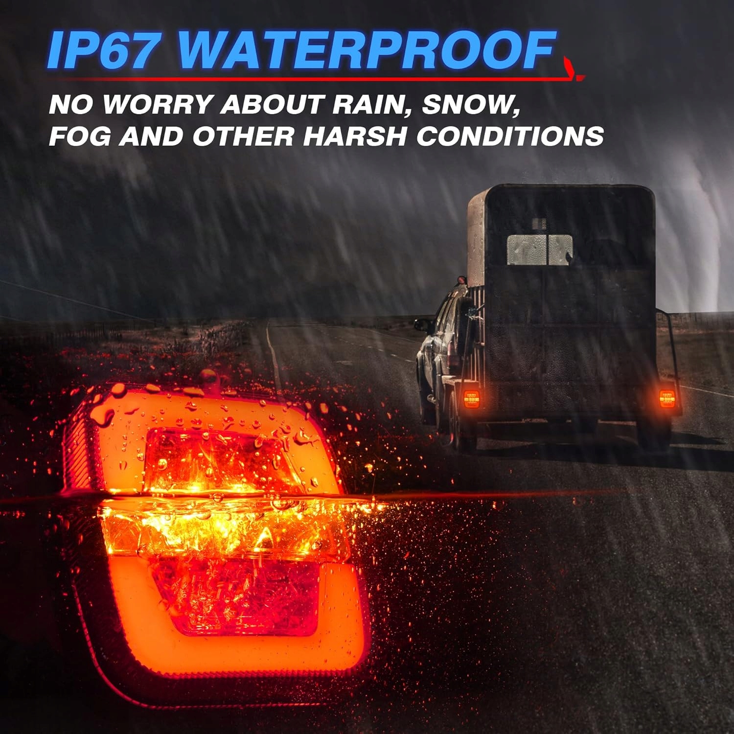 MICTUNING Zestaw świateł tylnych do przyczepy Wersja Europejska