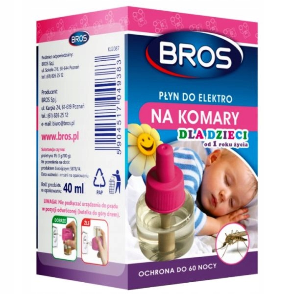 

Bros Płyn do Elektro Dla Dzieci na Komary 60 nocy
