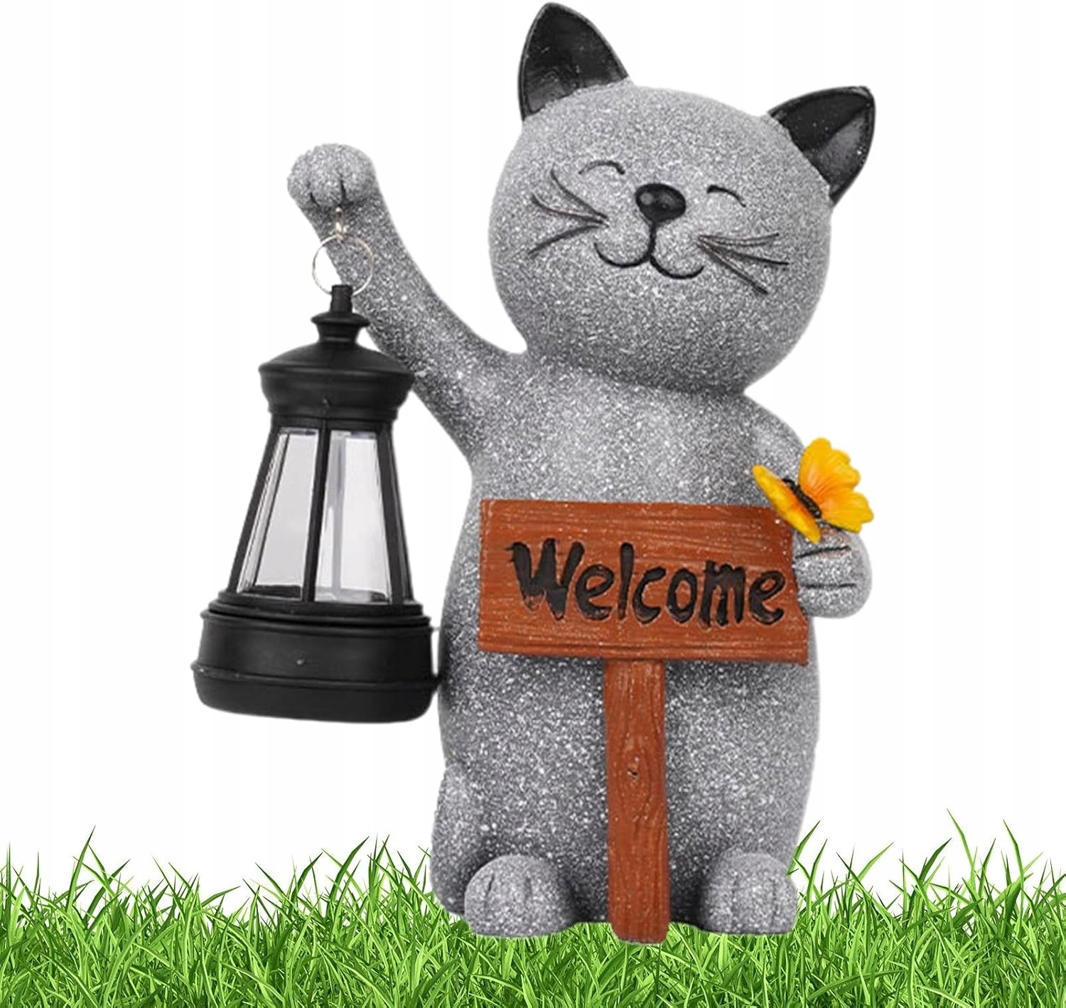 Zahradní Dekorace Kočka S Lucernou, Solární Zahradní Dekorace Napájená Energií