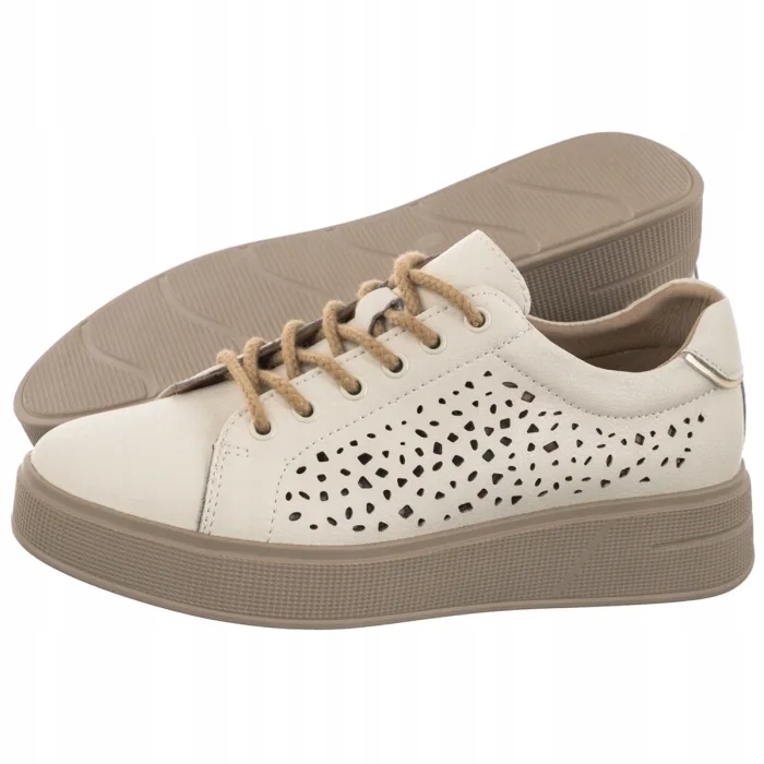 Kožené dámské tenisky Venezia Béžové V408-04504-01BEI Beige