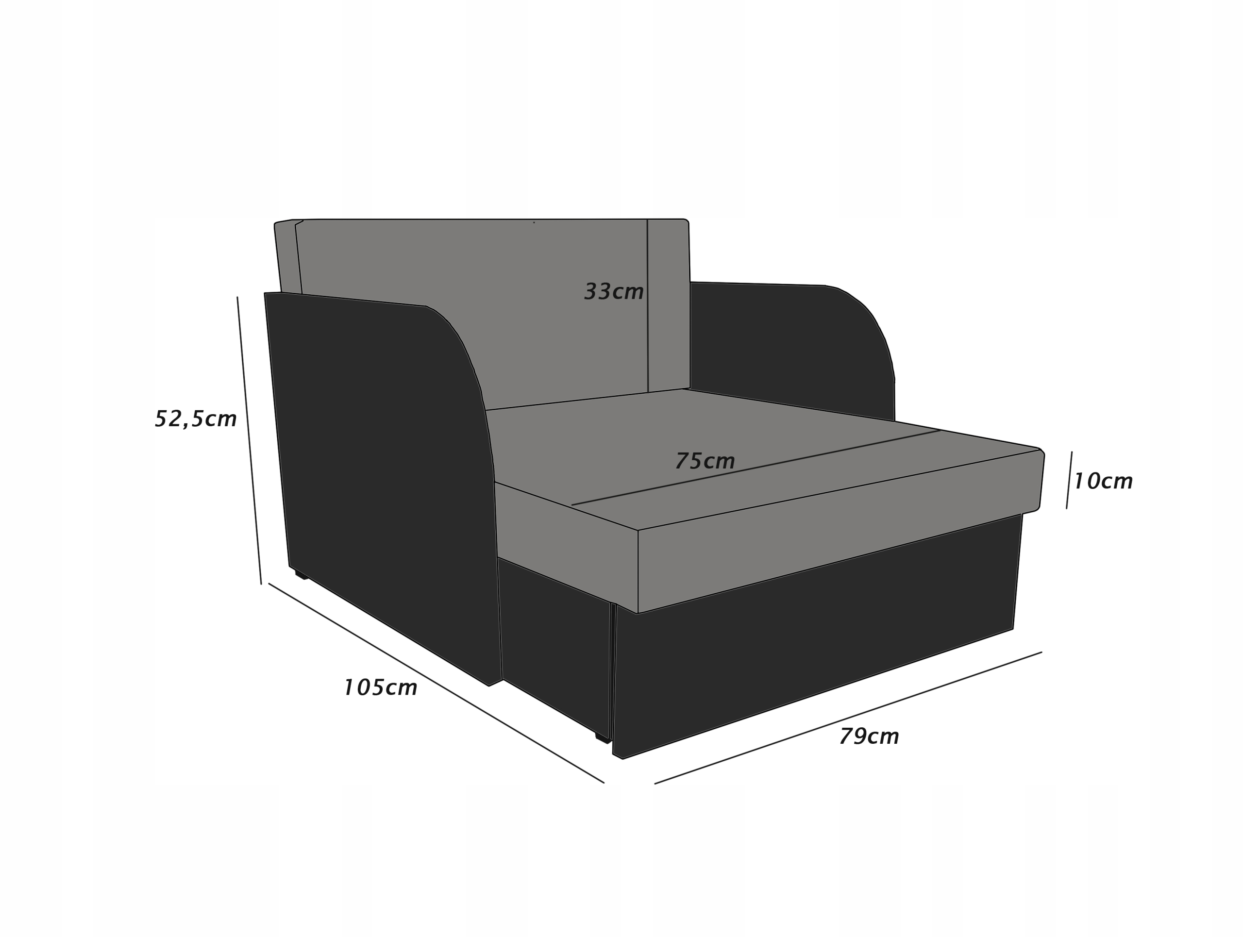 Rozkładane łóżko dziecięce z piankowym materacem - wygoda i komfort Długość mebla 172 cm