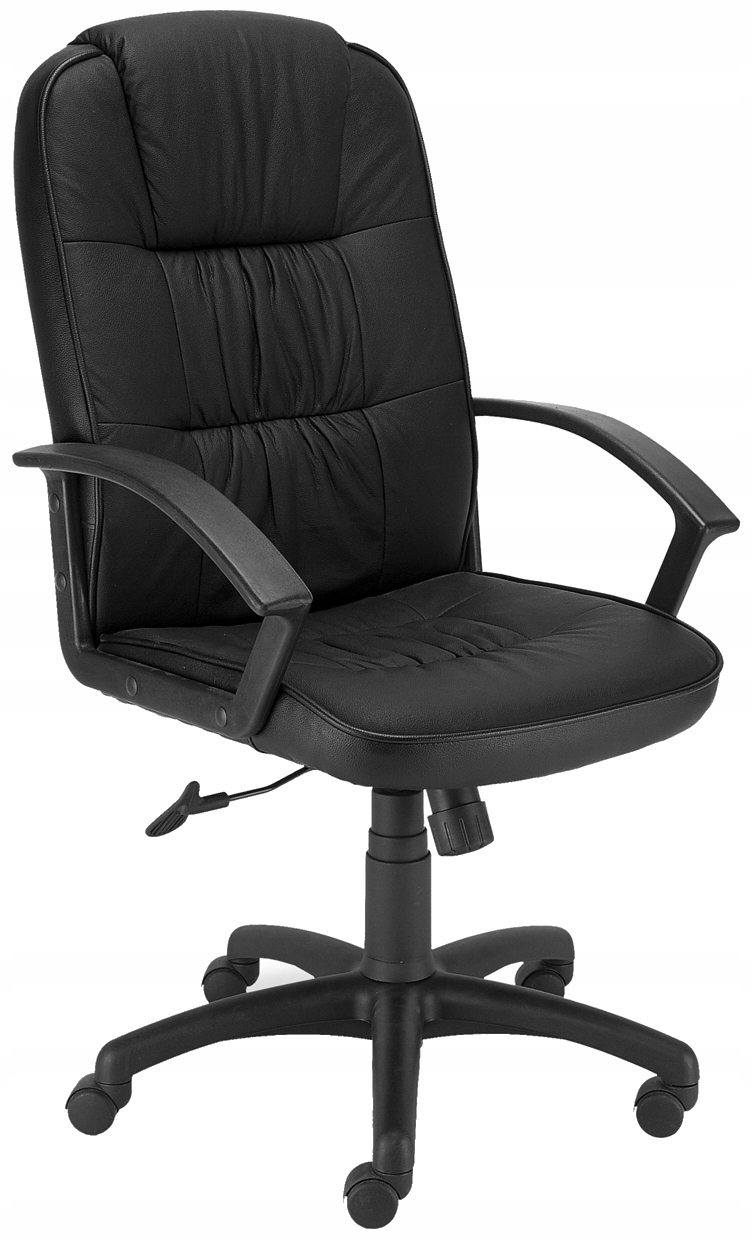 Fotel SKÓRZANY biurowy CZARNY ZIKO Nowy Styl Kolekcja Fotele i krzesła