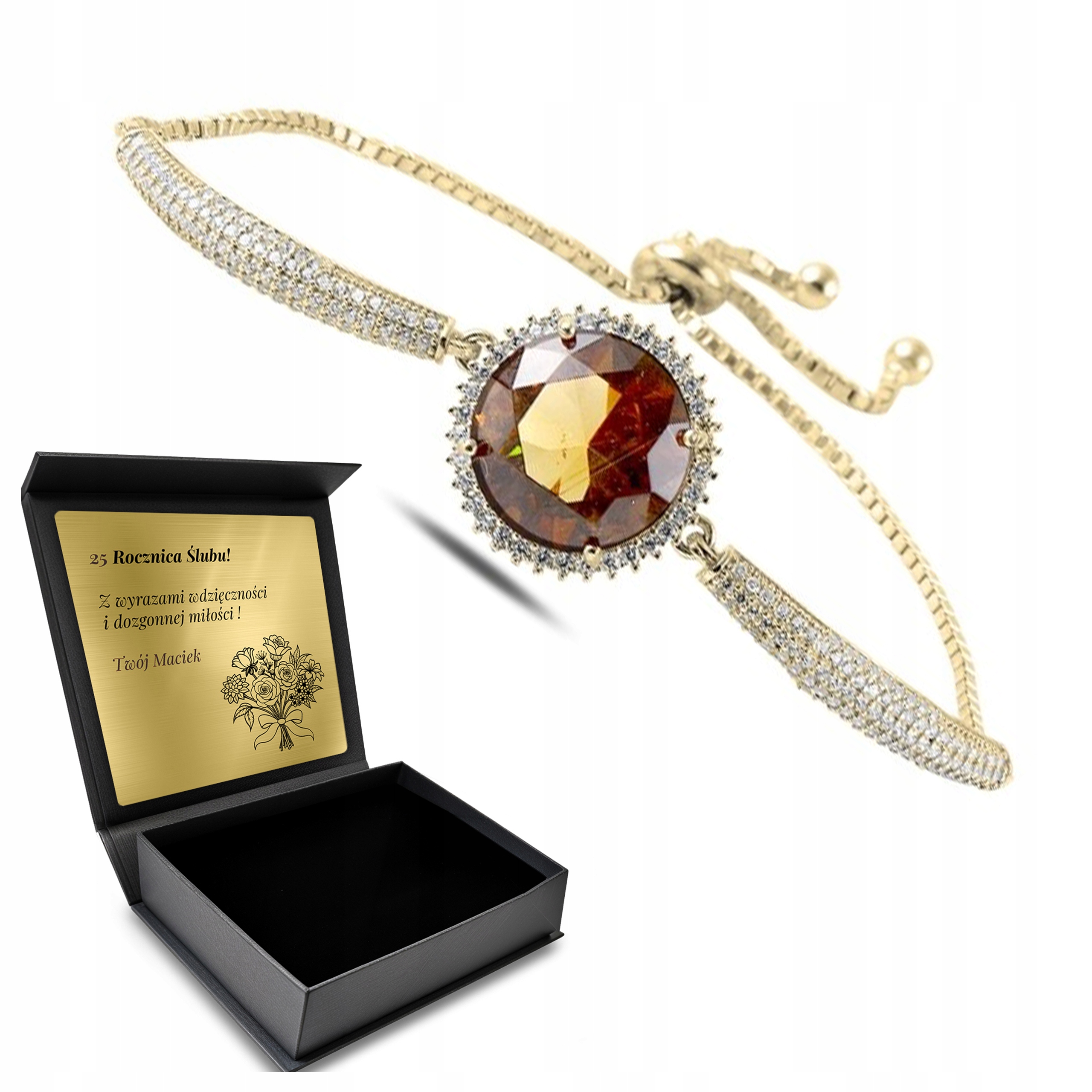 Pozlacený Náramek Turecký Stříbrný 925, Nastavitelný Se Zirkony Gravírování