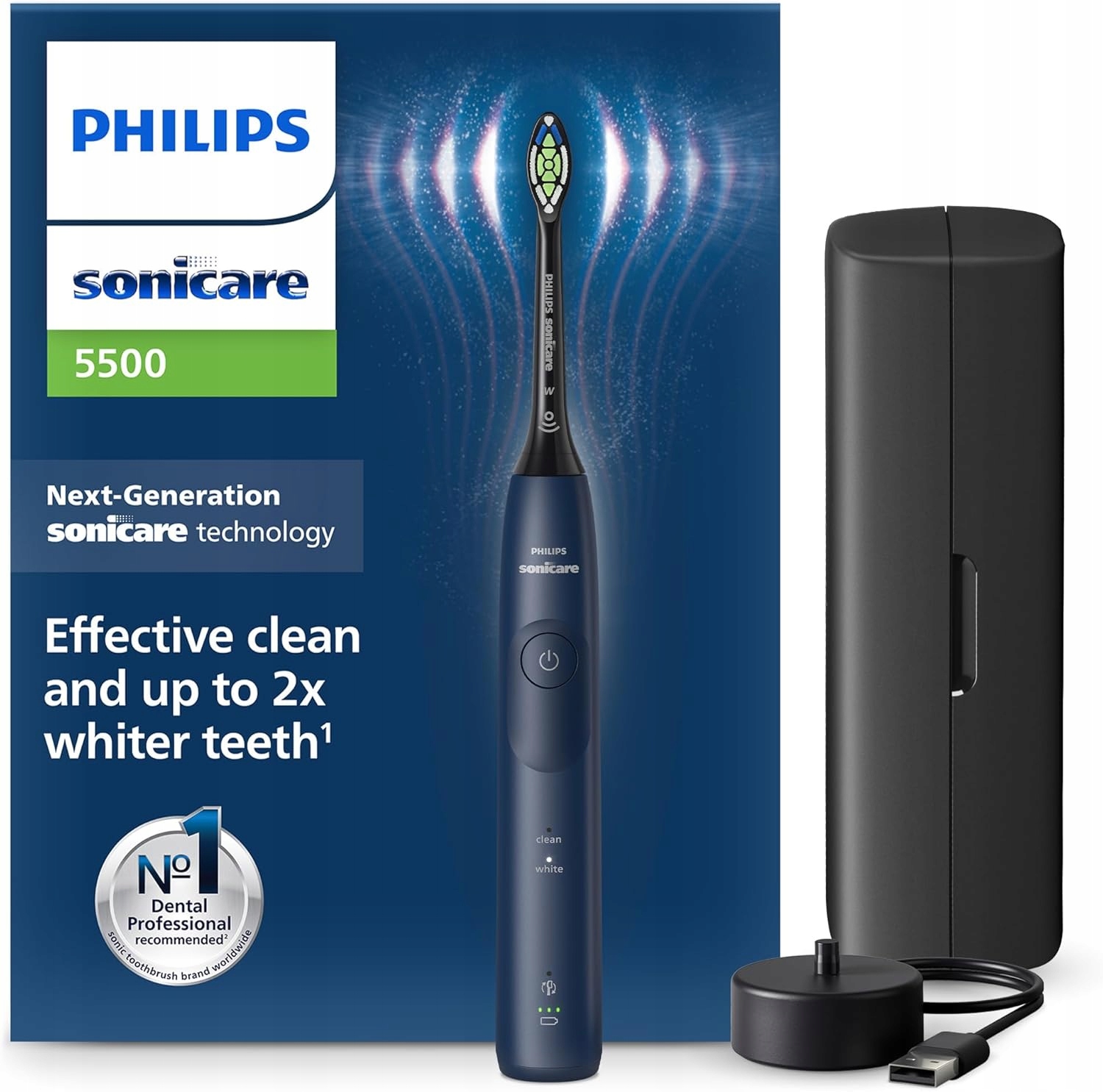 Szczoteczka elektryczna Philips Sonicare 5500 niebieska soniczna 1 końcówka