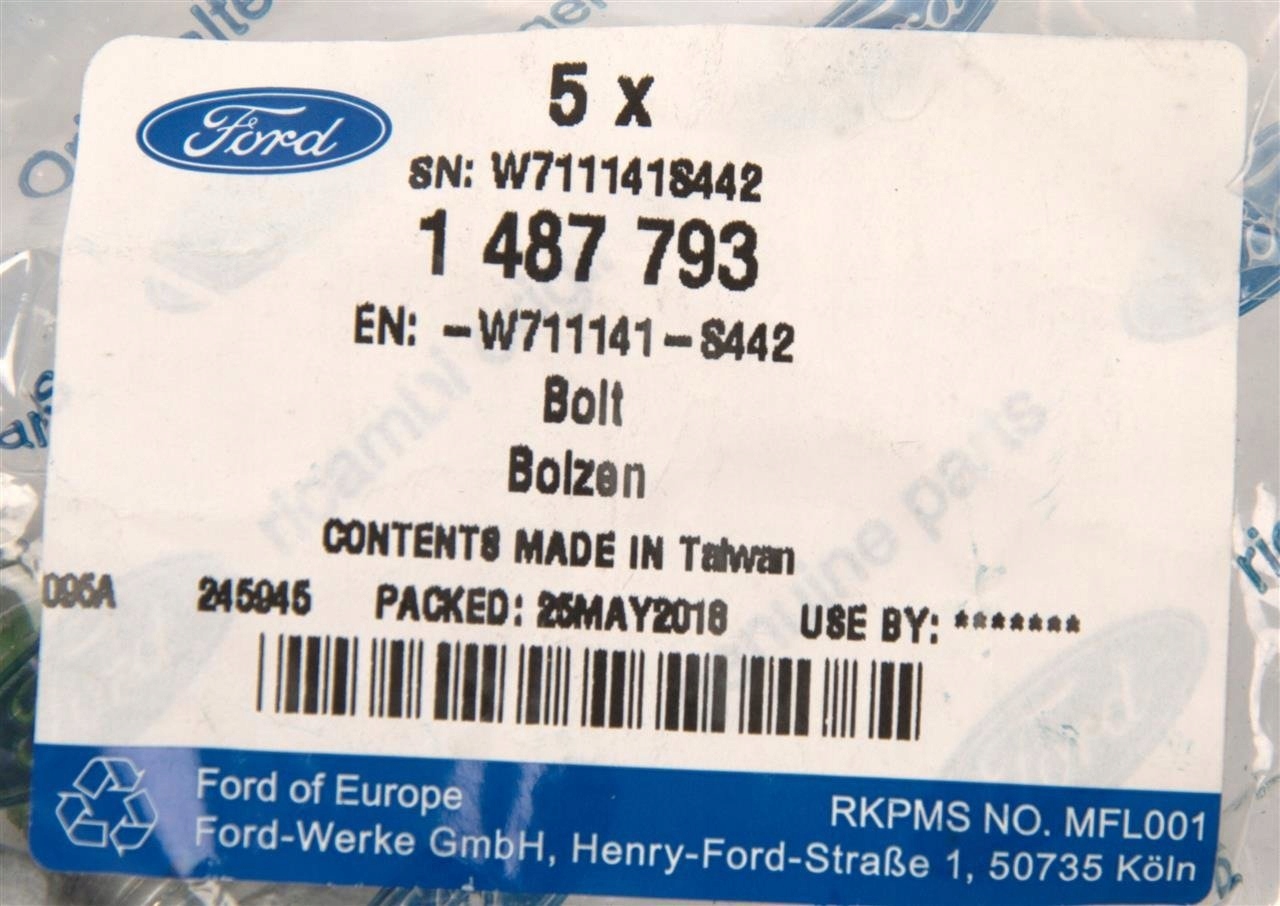 ŚRUBA TARCZY HAMULOWEJ PRZÓD TRANSIT 14- 19- Producent części Ford OE