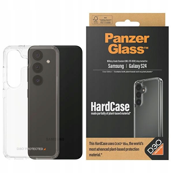 Pouzdro PanzerGlass HardCase pro Samsung Galaxy S24 D3O 3xMilitary grade průsvitné