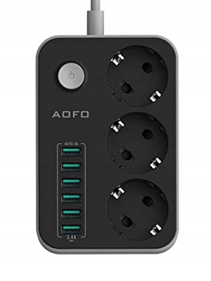 Listwa Zasilająca Adapter 6x USB 3x Gniazda Smart Stan opakowania oryginalne