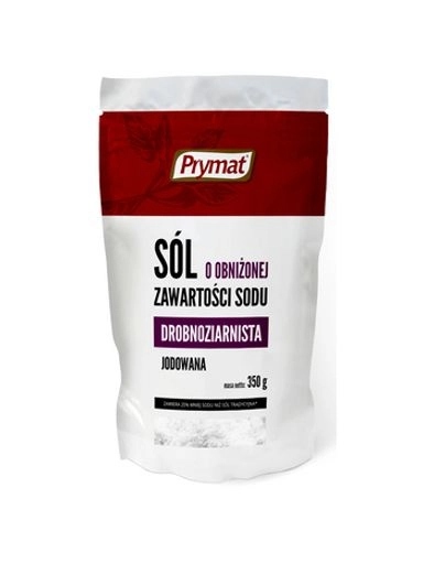 Levně 9 x Sůl se sníženým obsahem sodíku jemnozrnná jodovaná 350 g Prymat