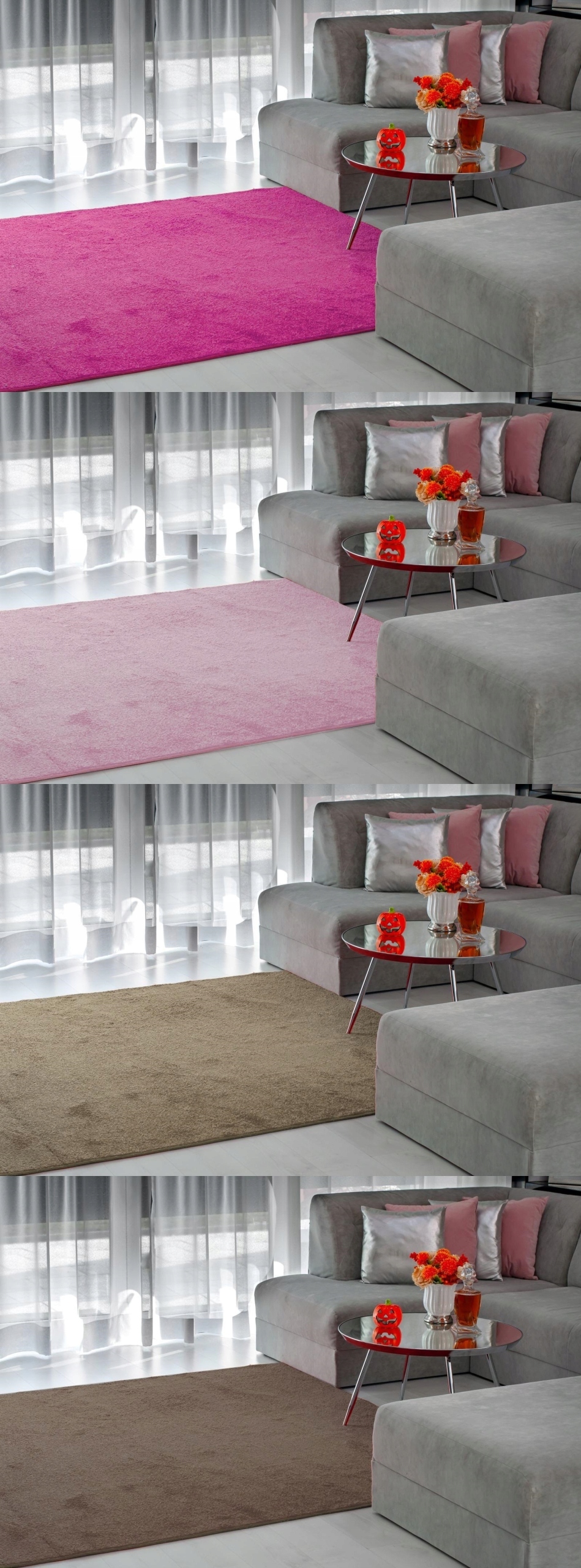 DYWAN DYWANIK SHAGGY KOŁO WYKŁADZINA CHODNIK SZARY BEZ 80cm KOLORY OBSZYTY Wysokość runa 15 mm