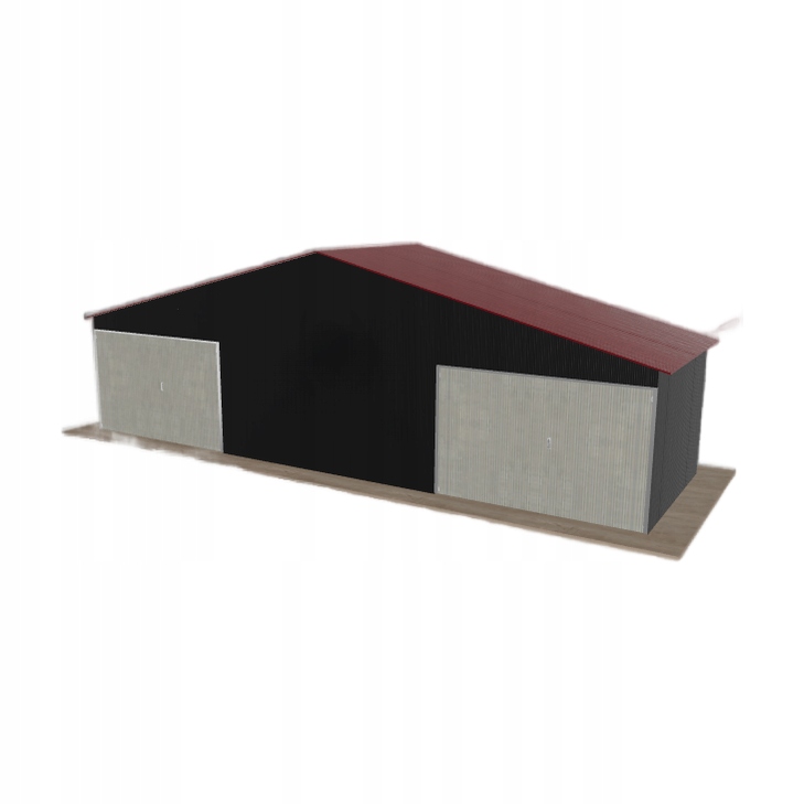 Plechová garáž 10x3 m, dvoupolohová, dvoupolohová, černá