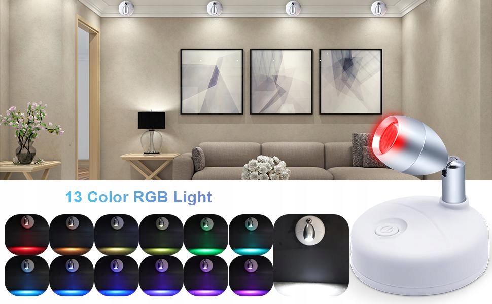 4xLAMPKA BATERIE BEZPRZEWODOWA LED Reflektor+PILOT Materiał dominujący tworzywo sztuczne