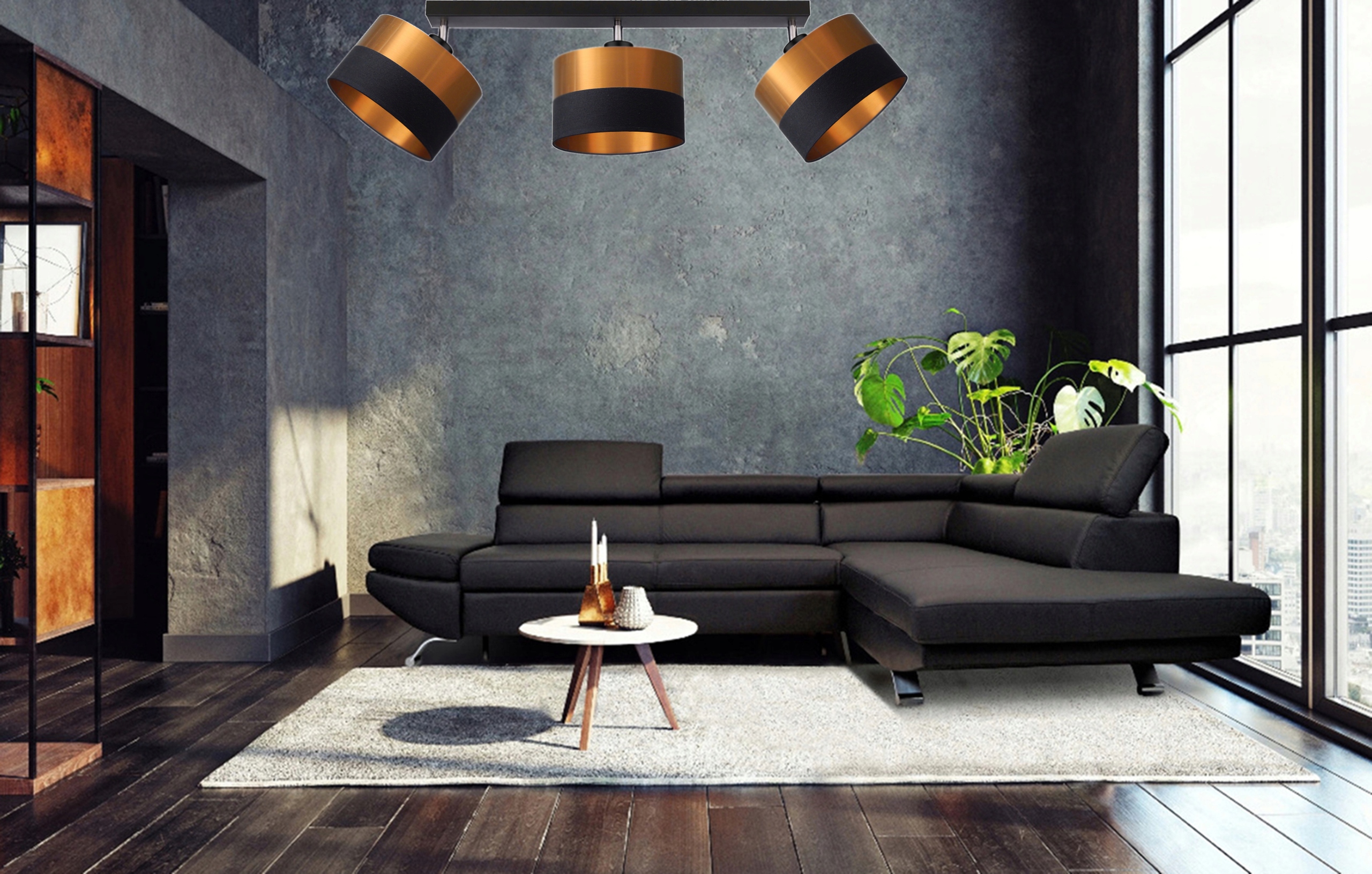 LAMPA PLAFON SUFITOWY PB-3C/M LED, LOFT E27 ABAŻUR Zasilanie sieciowe