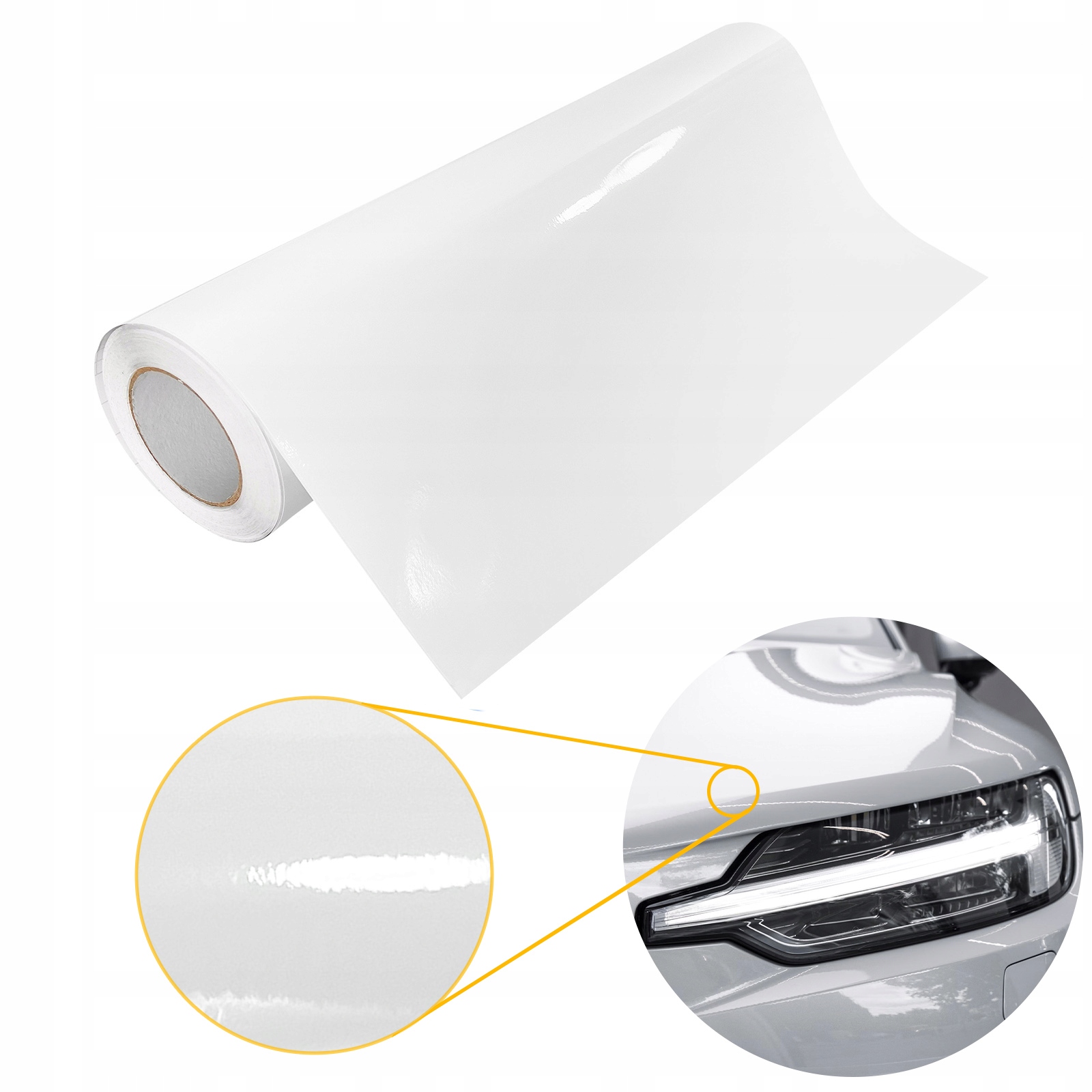 Fólie Bílá Lesklá Změna barvy auta Ochrana laku