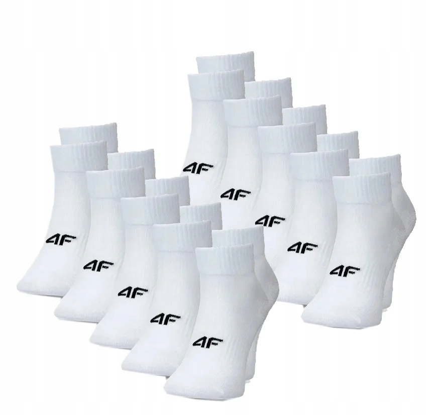 4F Skarpetki Białe 10 Par Zestaw Nad Kostkę 43-46