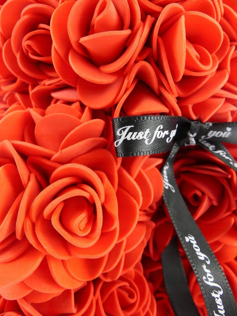 Prezent na walentynki miś z róż czerwony dla niej Kod producenta SW_MIS_ROZ-czerwony