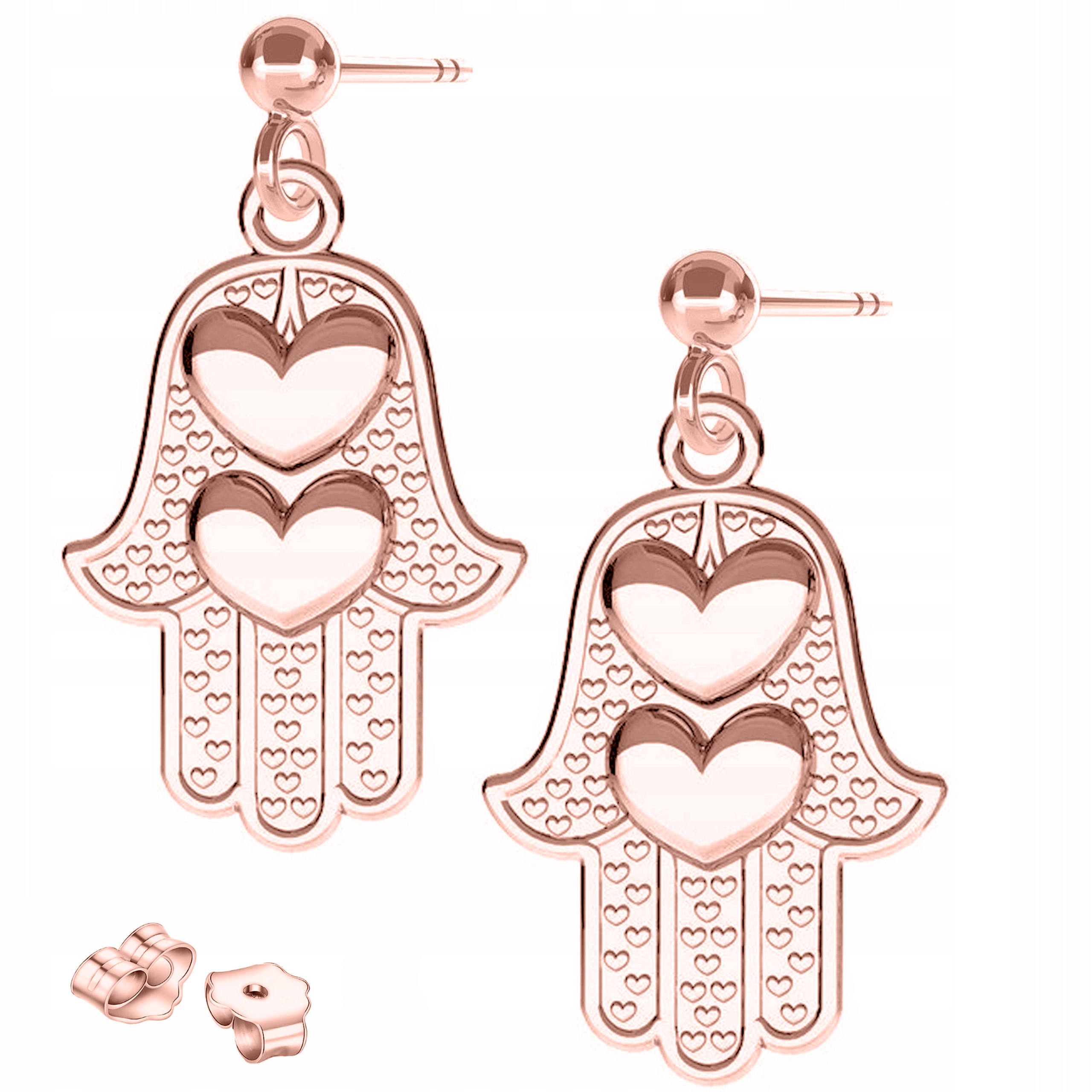 Náušnice Pozlacené Ruce Prozřetelnosti Ruka Oko Srdce Srdíčka Stříbro 925