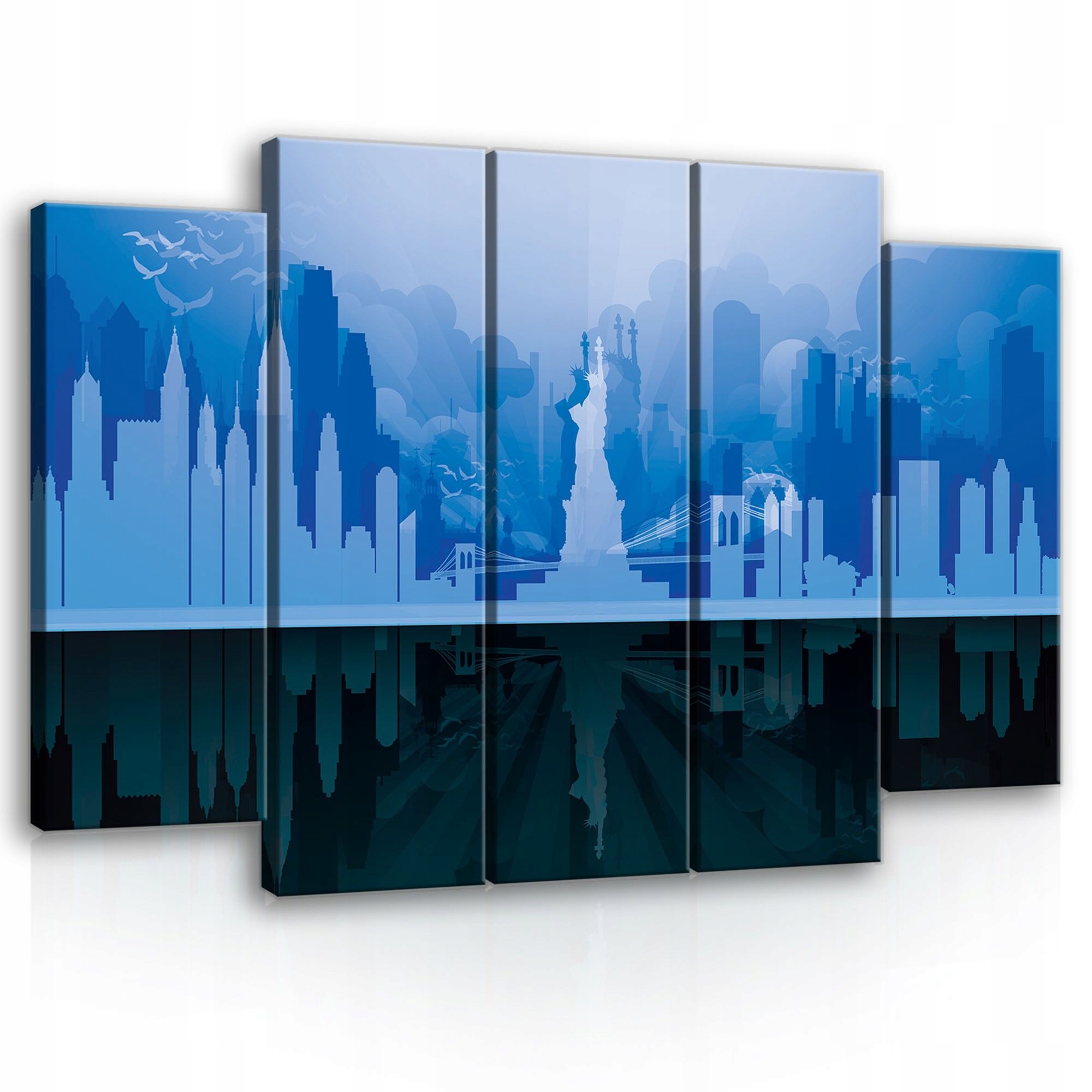 Obraz 150x100 New York Socha slobody panoráma mesta noc minimalizmus