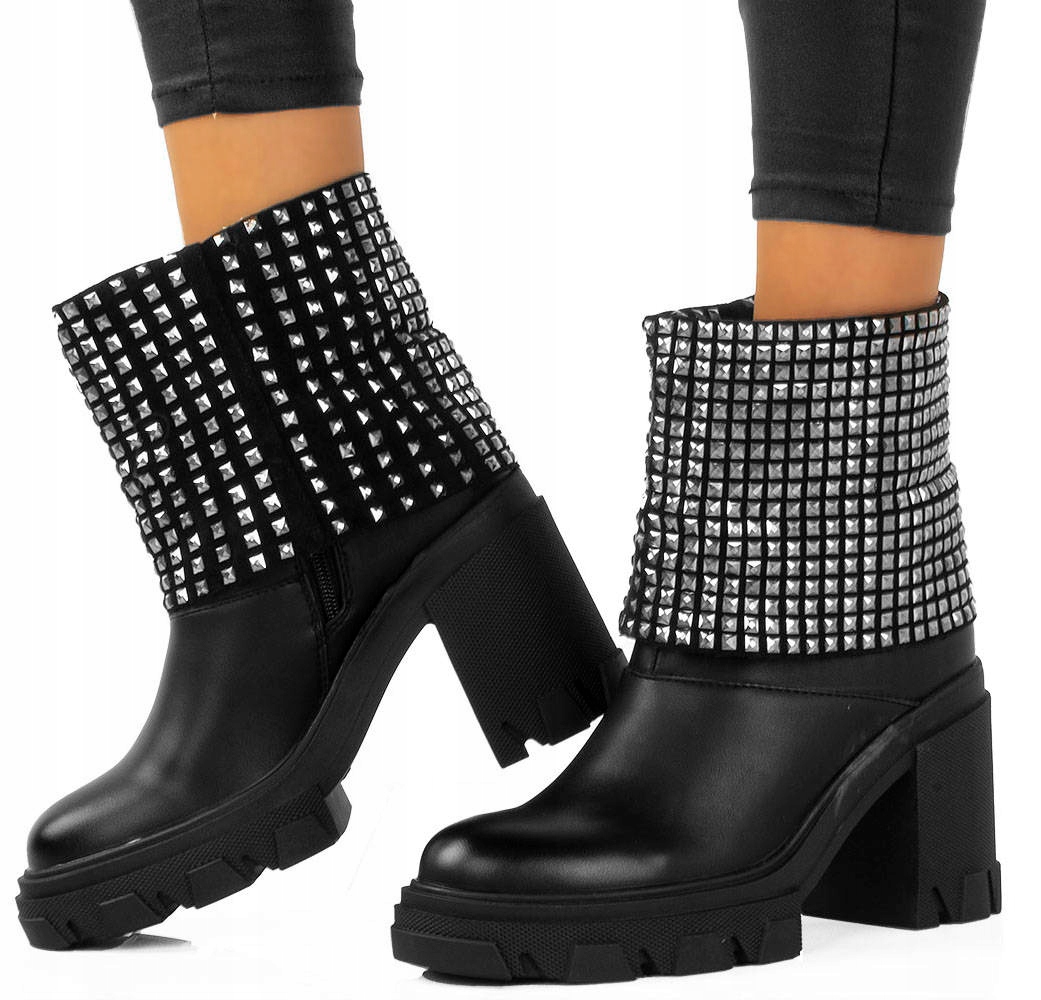 

Botki Ocieplane Na Słupku Dżety Czarne 39