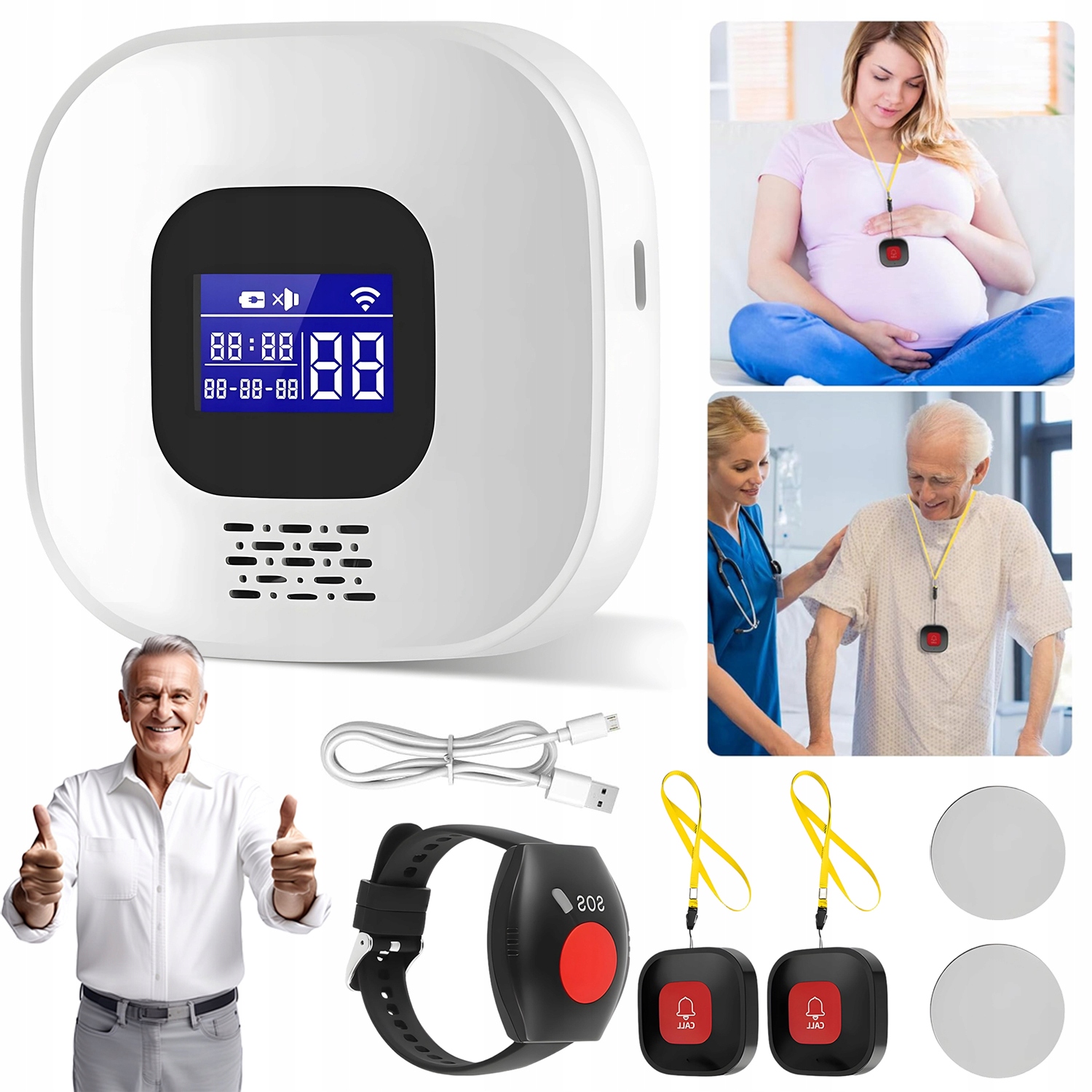 Alarm pro starší seniory, inteligentní senzor tlačítka omáčky