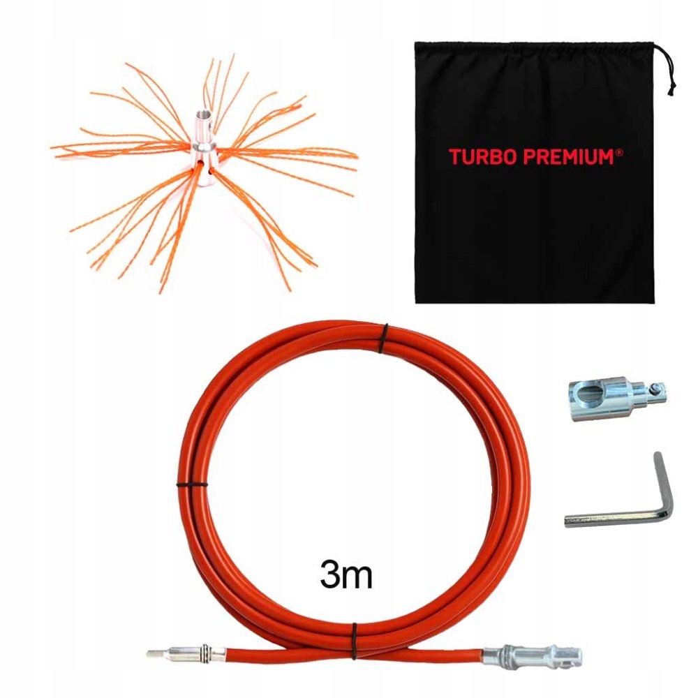 Rotačná kefa na čistenie komína Turbo Premium Anaconda 3m